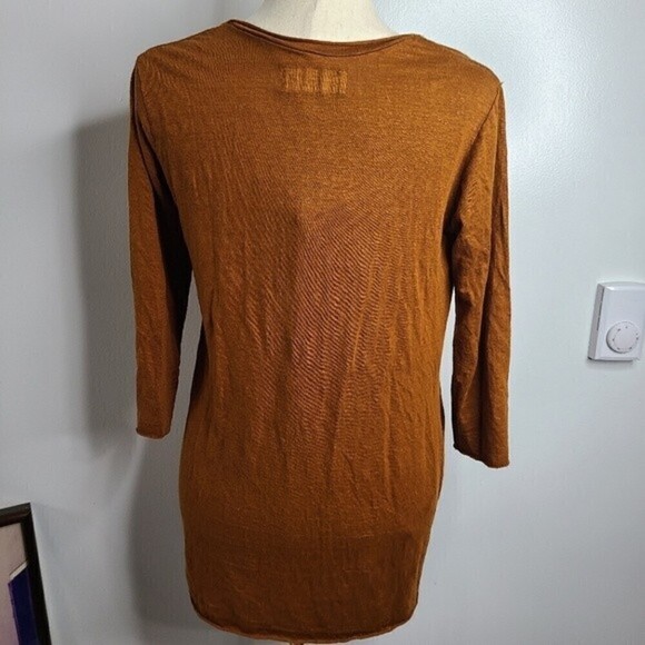 Labo.art Maglia Jeppe Jersey Lino Brown Top 3/4 Sleeve Size Small - Picture 4 of 10